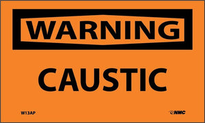 WARNING, CAUSTIC, 3X5, PS VINYL, 5/PK