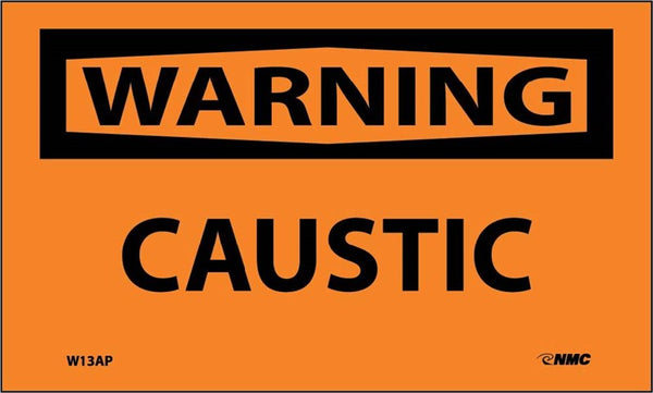 WARNING, CAUSTIC, 3X5, PS VINYL, 5/PK