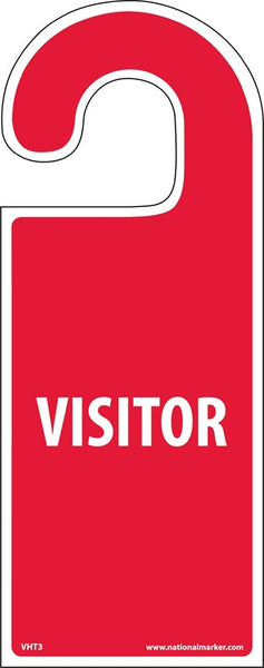 PARKING PERMIT, VEHICLE HANG TAG, VISITOR, 8 1/4X3 1/4, RIGID PLASTIC, PAK 5