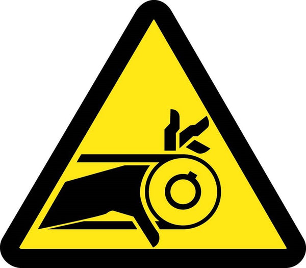 LABEL, GRAPHIC FOR BELT DRIVE ENTANGLEMENT HAZARD, 2IN DIA, PS VINYL