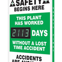 Digi-Day 3 Electronic Safety Scoreboards: This Plant Has Worked _Days Without A Lost Time Accident