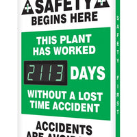 Digi-Day® 3 Electronic Safety Scoreboards: This Plant Has Worked _Days Without A Lost Time Accident