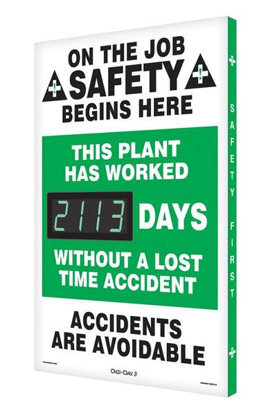 Digi-Day® 3 Electronic Safety Scoreboards: This Plant Has Worked _Days Without A Lost Time Accident