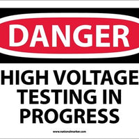 DANGER, HIGH VOLTAGE TESTING IN PROGRESS, 10X14, RIGID PLASTIC