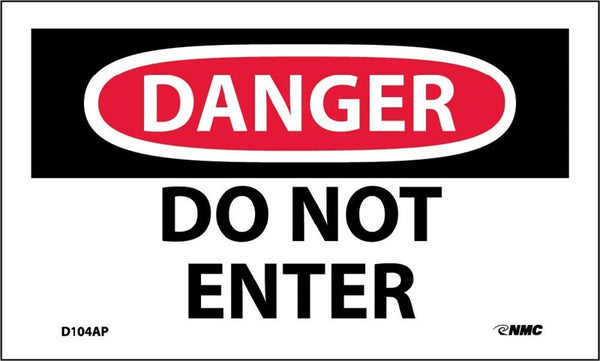 DANGER, DO NOT ENTER, 3X5, PS VINYL 5PK