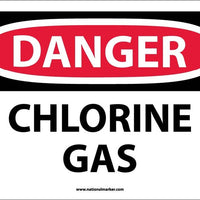DANGER, CHLORINE GAS, 10X14, RIGID PLASTIC