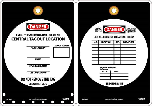 Danger Employees Working On Equipment Lockout Tag | LOTAG3