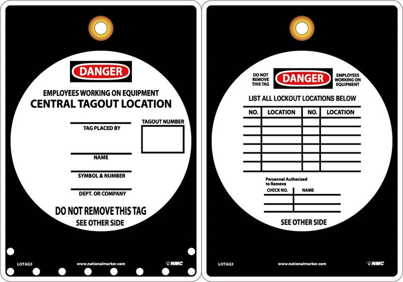 Danger Employees Working On Equipment Lockout Tag | LOTAG3