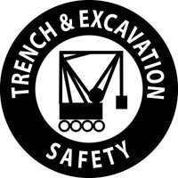 HARD HAD EMBLEM, TRENCH & EXCAVATION SAFETY, 2" DIA, PS VINYL