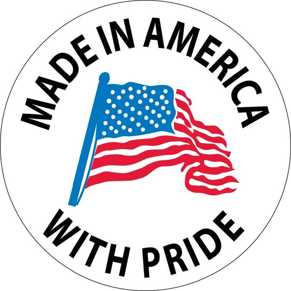 HARD HAT EMBLEM, MADE IN AMERICA WITH PRIDE, 2 DIA, PS VINYL, 25/PK