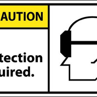 CAUTION, EYE PROTECTION REQUIRED (GRAPHIC), 3X5, PS VINYL, 5/PK
