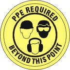 PPE Required Beyond This Point Anti-Slip Floor Decals | FD-46