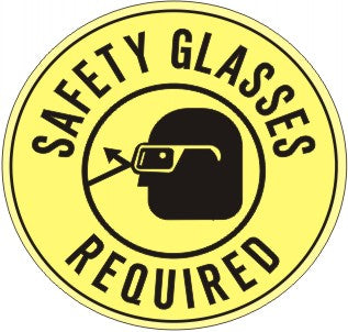 Safety Glasses Required Anti-Slip Floor Decals | FD-15
