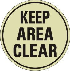 Keep Area Clear Glow Anti-Slip Floor Decals | FDGL-11
