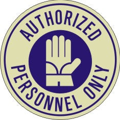 Authorized Personnel Only Glow Anti-Slip Floor Decals | FDGL-1