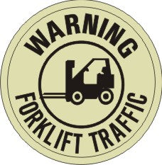 Warning Forklift Traffic Glow Anti-Slip Floor Decals | FDGL-21