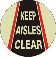 Keep Aisles Clear Glow Anti-Slip Floor Decals | FDGL-31