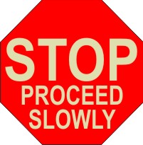 Stop Proceed Slowly Glow Anti-Slip Floor Decals | FDGL-4