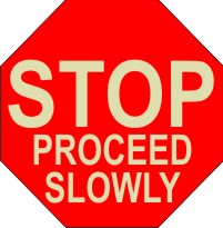 Stop Proceed Slowly Glow Anti-Slip Floor Decals | FDGL-4