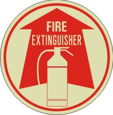 Fire Extinguisher Glow Anti-Slip Floor Decals | FDGL-5