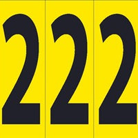 NUMBER CARD, 4" 2 (5 NUMBERS/CARD), PS CLOTH