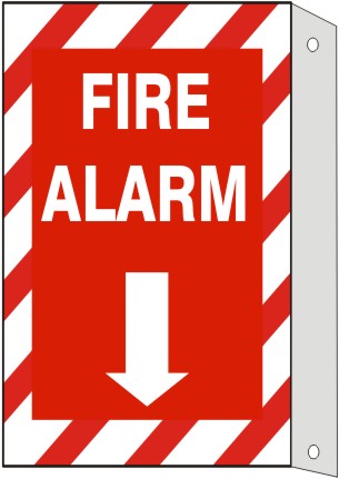 Fire Alarm Down Arrow Flange Sign | FL-2607