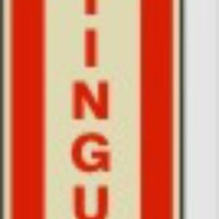 Fire Extinguisher Down Arrow Flange Glow Sign | FLGL-2631