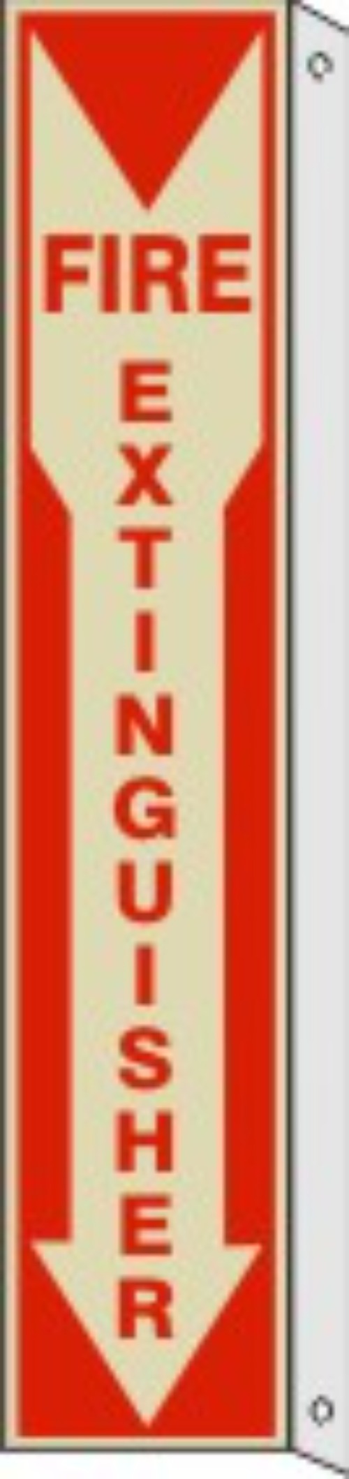 Fire Extinguisher Down Arrow Flange Glow Sign | FLGL-2631