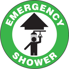 Emergency Shower Premium Laminated Anti-Slip Floor Decals | FS1003V