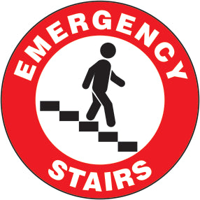 Emergency Stairs Premium Laminated Anti-Slip Floor Decals | FS1004V