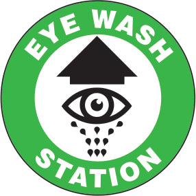 Eye Wash Station Premium Laminated Anti-Slip Floor Decals | FS1007V