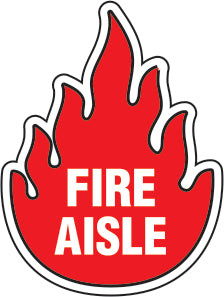 Fire Aisle Premium Laminated Anti-Slip Floor Decals | FS1008V