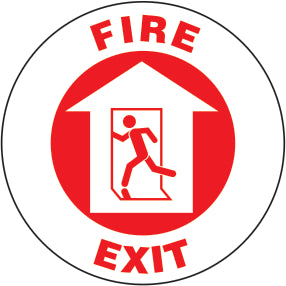 Fire Exit Premium Laminated Anti-Slip Floor Decals | FS1010V