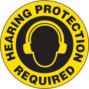 Hearing Protection Required Premium Laminated Anti-Slip Floor Decals | FS1015V