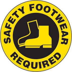 Safety Footwear Required Premium Laminated Anti-Slip Floor Decals | FS1026V