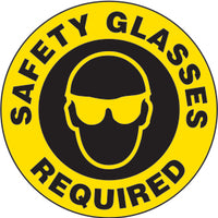 Safety Glasses Required Premium Laminated Anti-Slip Floor Decals | FS1027V