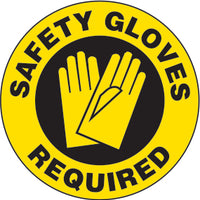 Safety Gloves Required Premium Laminated Anti-Slip Floor Decals | FS1028V