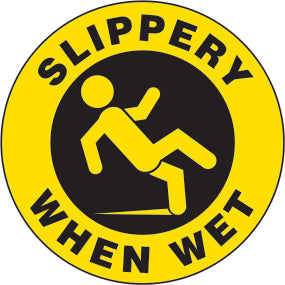 Slippery When Wet Premium Laminated Anti-Slip Floor Decals | FS1029V