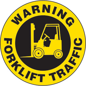 Warning Forklift Traffic Premium Laminated Anti-Slip Floor Decals | FS1032V