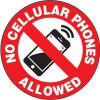 No Cellular Phones Allowed Premium Laminated Anti-Slip Floor Decals | FS1039V