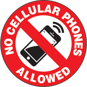 No Cellular Phones Allowed Premium Laminated Anti-Slip Floor Decals | FS1039V