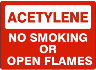 Acetylene No Smoking Or Open Flames Signs | G-0005