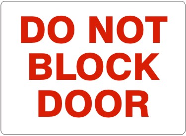 Do Not Block Door Signs | G-1155