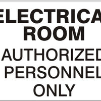 Electrical Room Authorized Personnel Only Signs | G-1605