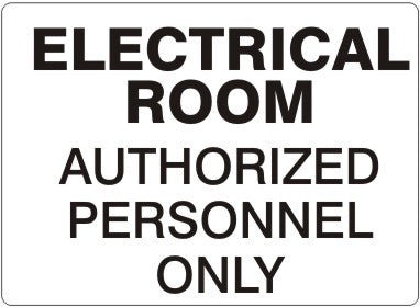 Electrical Room Authorized Personnel Only Signs | G-1605