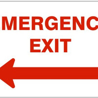Emergency Exit With Left Arrow Signs | G-1617