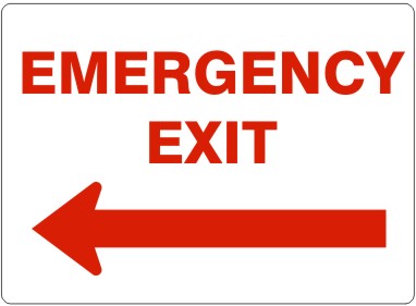 Emergency Exit With Left Arrow Signs | G-1617