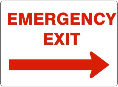 Emergency Exit With Right Arrow Signs | G-1622