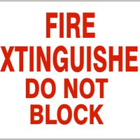 Fire Extinguisher Do Not Block Signs | G-2637