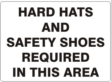 Hard Hats And Safety Shoes Required In This Area Signs | G-3729